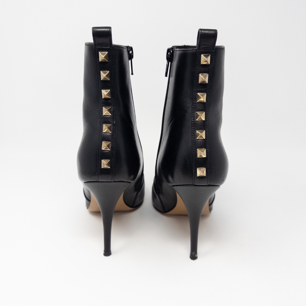Valentino Garavani Rockstud Stiletto Booties Black Leather Womens 38.5 EU 8.5 US - Picture 5 of 7